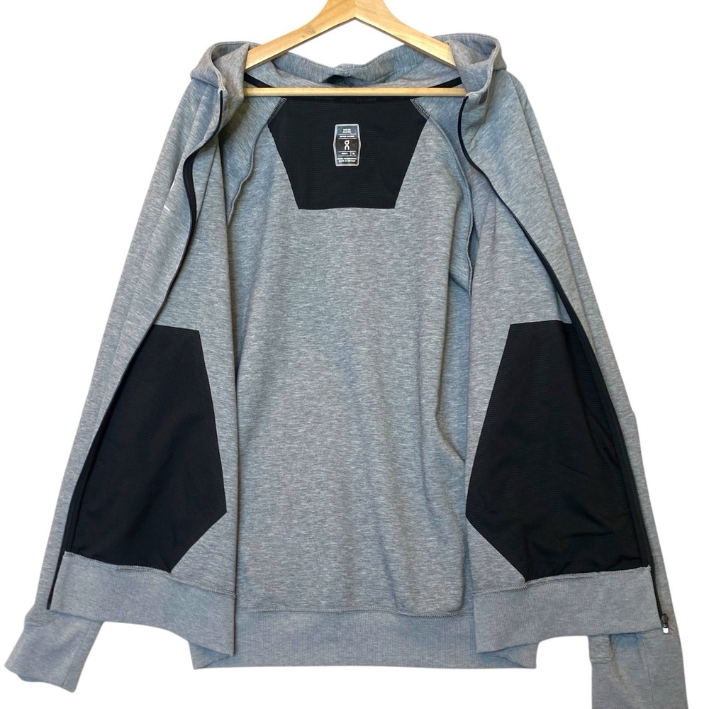 OC Run On Clouds Zipped‎ Hooded Running Jacket Mens XL Gray Sporty Performance - Picture 3 of 16
